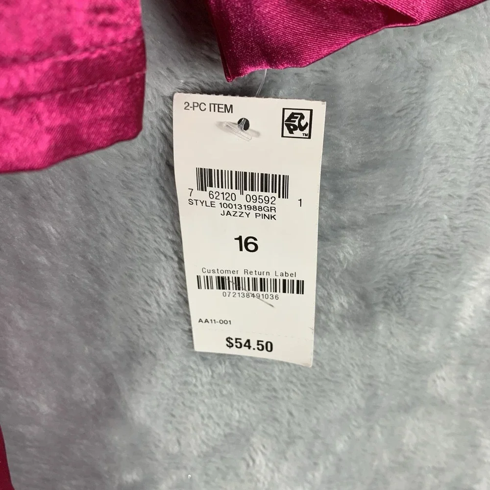 INC GIrl's Pajama Set 16 Pink Long Sleeve‎ Button Up Top Pants Drawstring
